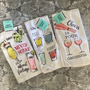 Colorful Cuisinart Kitchen Towels with Fun Drink Designs